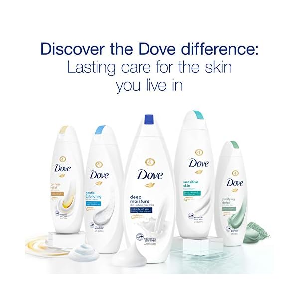Dove Body Wash for Dry Skin Dryness Relief Effectively Washes Away Bacteria While Nourishing Your Skin 22 oz (Pack of 4)