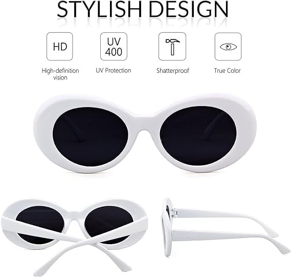 Miniatura 5 de Auténticas gafas de sol Clout Bold Oval Retro Mod Moda Gafas de sol Clout lente redonda