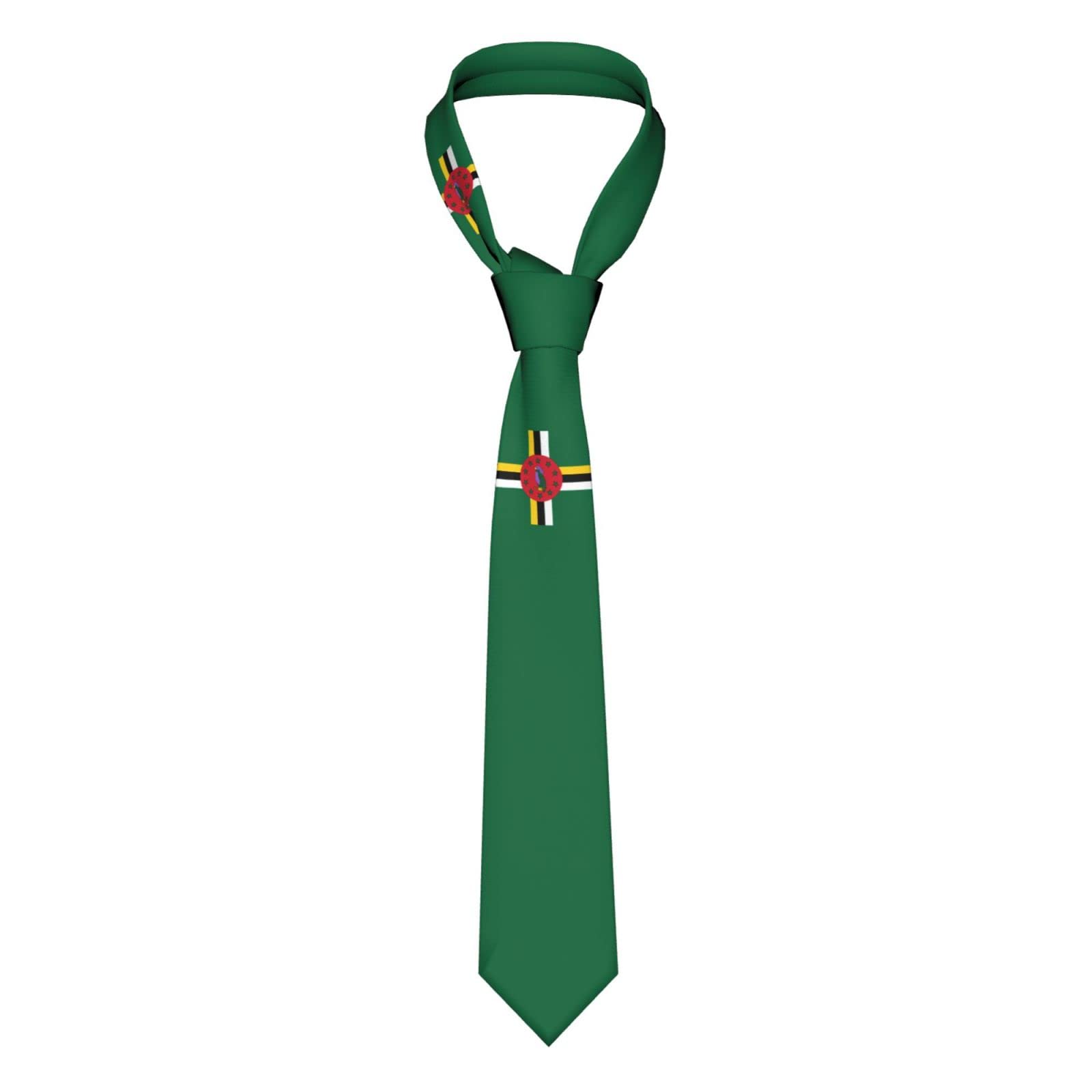 Fwjzdsp Unisex As Pic Dominica Flag Dominican Country Striped Necktie Men's Neck Ties Mens Party Business Neckties Soft Skil Tie