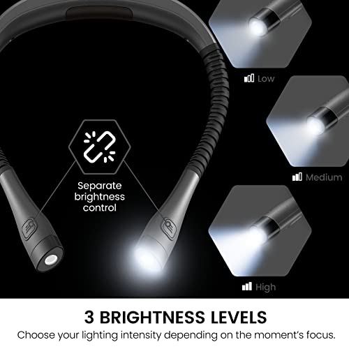 Vont LED Neck Reading Light, Bendable Rechargeable Book Light for Reading in Bed, Eye Friendly - 3 Colors & 3 Brightness Levels, Long Battery Life, Perfect for Bookworms / Knitting / Repairing - Thumbnail 3