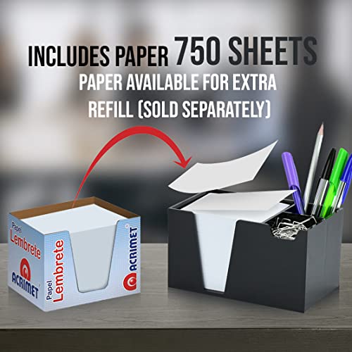 Acrimet Desktop Organizer Pencil Paper Clip Caddy Holder (Plastic) (With Paper) (Black Color) #TOP6