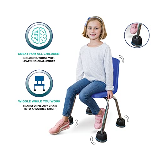 Bouncyband Wiggle Wobble Chair Feet, 10-Pack – Transform a Standard School Chair into a Wobble Chair – Chair Feet for Classroom Help Improve Concentration and Calm Children Aged 3+