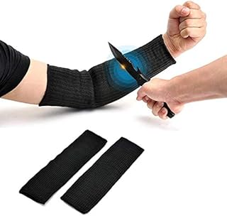 Yosoo Arm Protectors, Arm Protection Sleeve Anti-Cut Burn Resistant Steel Wire Armband - Level 5 Protection Anti Abrasion Safety Guard for Gardening Warehouse Factory Work ,Travel Camping(A Pair)