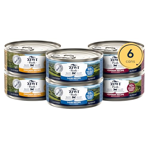 ZIWI Peak Wet Cat Food Variety Pack - Venison, Chicken, and Lamb, 6 Pack (3oz Each)
