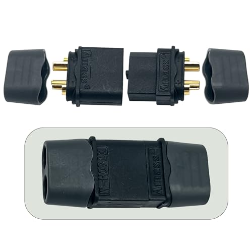 Amass 20 Pair XT60H Bullet Connector Plug Black Male Female (XT60 Upgrated) with Sheath for RC Lipo Battery Plugs