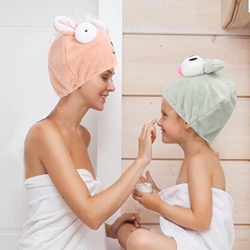 Jodsen 2 Pcs Hair Towels,Microfibre Towel,Hair Wrap Towel,Rapid Hair Drying Towels,Dry Hair Hat Women Quick Drying,Hair Cap,Super Absorbent Hair Towel Wrap,Microfibre Hair Towel Women Kids Girls