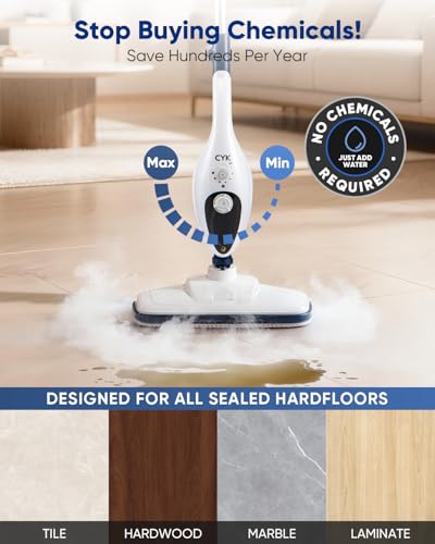 CYK Steam Mops for Floor Cleaning, 12 in 1 Handheld Steam Cleaner for Home, Floor Steamer for Hardwood Floors and Tile - Image 6
