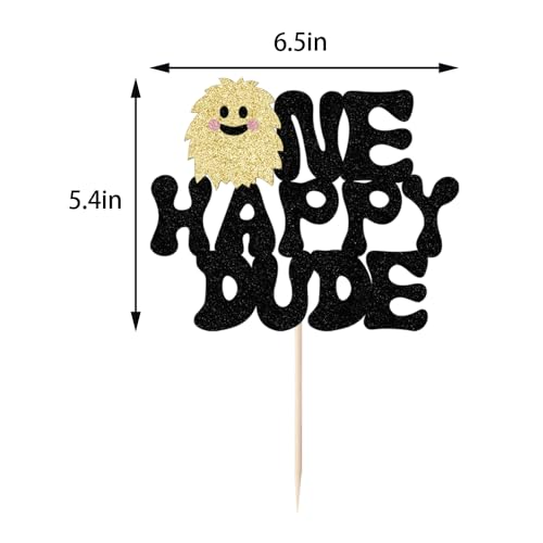 Dcokska One Happy Dude Cake Topper, Baby 1st Birthday ，Baby Shower Party,Boy 1st Birthday Decoration