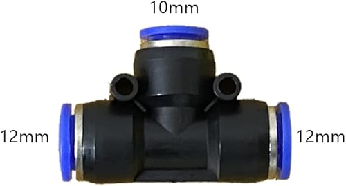 Vista 104 de 5 conectores reductores de tubo de 3 vías en forma de T de 0.394 in x 0.236 in x 0.394 in, empuje rápido para conectar la conexión en T Unión de 4