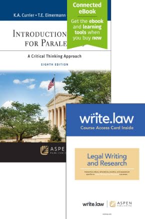 Bundle: Introduction to Law for Paralegals: A Critical Thinking Approach, Eighth Edition and Write.law Research and Writing
