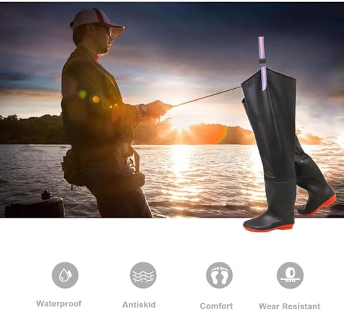 Botas protectoras de cadera para pesca de invierno con goma térmica e impermeable 7