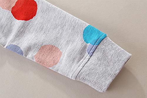 Bumeex Toddler Girls Cute Rainbow Dots Crewneck Sweatshirts 4T Grey Marl #TOP3