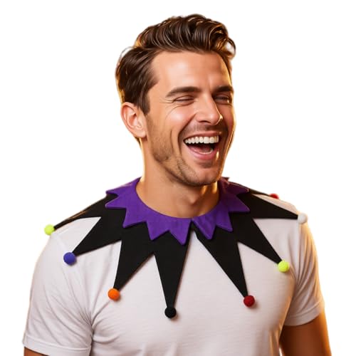 CAMDOM Adult Christmas Clown Collar Jester Costume Accessories