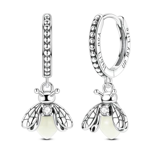 Hapour 925 Sterling Silver Dangle Drop Earrings Dangle Hoop Earrings for Women Cubic Zirconia Bow Butterfly Dragonfly Lightweight Dainty Earrings