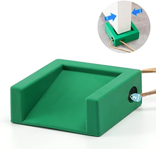 Panalo Rubber Door Stopper for Bottom of Door - Heavy Duty Door Stop Wedge - Both Directions Anti-Slip Design Doorstop for Home Office Dorm Classroom, Fits Door Gaps 0.2 to 0.8 Inch (Green, 2 Pack)
