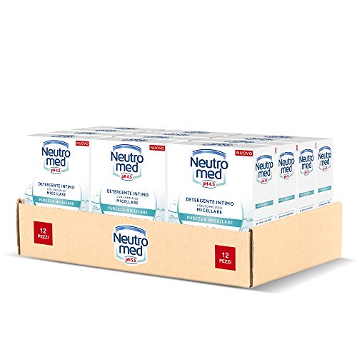 Neutromed Detergente Intimo Purezza Micellare, con Complesso Micellare, Azione Purificante, pH 4.5, 12 Pezzi x 200 ml