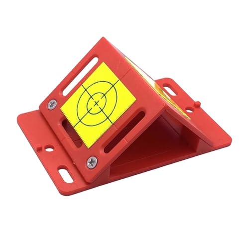GHZHANG Angle measurement plaquette with 2 Target Reflectors 40 x 40 mm for total station, Mini prism,OPTICAL PRISM(Red color)