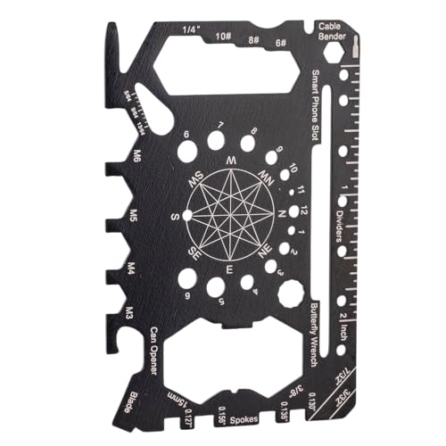 EUROtops Multitool Karte 25 in 1 - Kreditkarten-Tool aus Edelstahl, Survival Gadget für Camping & Alltag, Geschenk für Männer