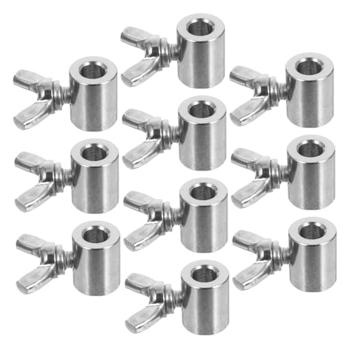 LIFKOME 10 Piezas Abrazaderas Cable Acero Inoxidable Clip Seguridad Diseño para Cuerdas y Dobles Resistente Antideslizante para Rigging Escalada y Proyectos DIY