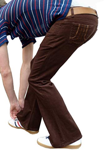 Mens Retro Brown Bell Bottoms Cord Flares Vintage 60S 70S Style (30W 30L)3