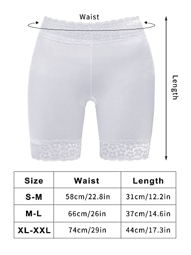 Lace Shorts Underwear Yoga Shorts Stretch Safety Leggings Undershorts for Women Girls (Black, Skin, White, X-Large-XX-Large)