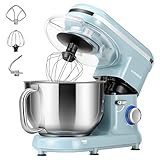 VIVOHOME Stand Mixer, 660W 10 Speed 6 Quart Tilt-Head Kitchen Electric Food Mixer with Beater, Dough Hook, Wire Whip and Egg Separator, Blue