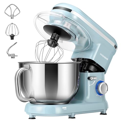 Image of VIVOHOME Stand Mixer, 660W 10 Speed 6 Quart Tilt-Head Kitchen Electric Food Mixer with Beater, Dough Hook, Wire Whip and Egg Separator, Blue