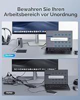 Baseus Docking Station Spacemate-Serie 11-in-1 Dockingstation 3 Monitore mit 2*HDMI 1*DP 4K@60Hz, 3*USB-A/C 10Gbps, 1 Gbps Ethernet, 100W PD, Kompatibel für Laptop – Ansicht 5
