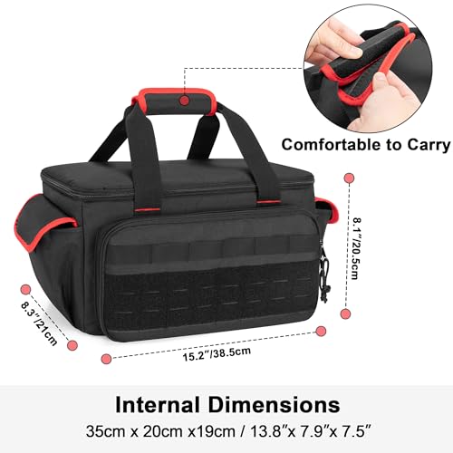 Rexmica Carrying Bag Compatible with Milwaukee M18 18V Cordless Tire Inflator 2848-20, Tire Inflator Storage Bag Compatible with Milwaukee M18 Inflator, Charger, Battery or Air Pump Accessories, Black