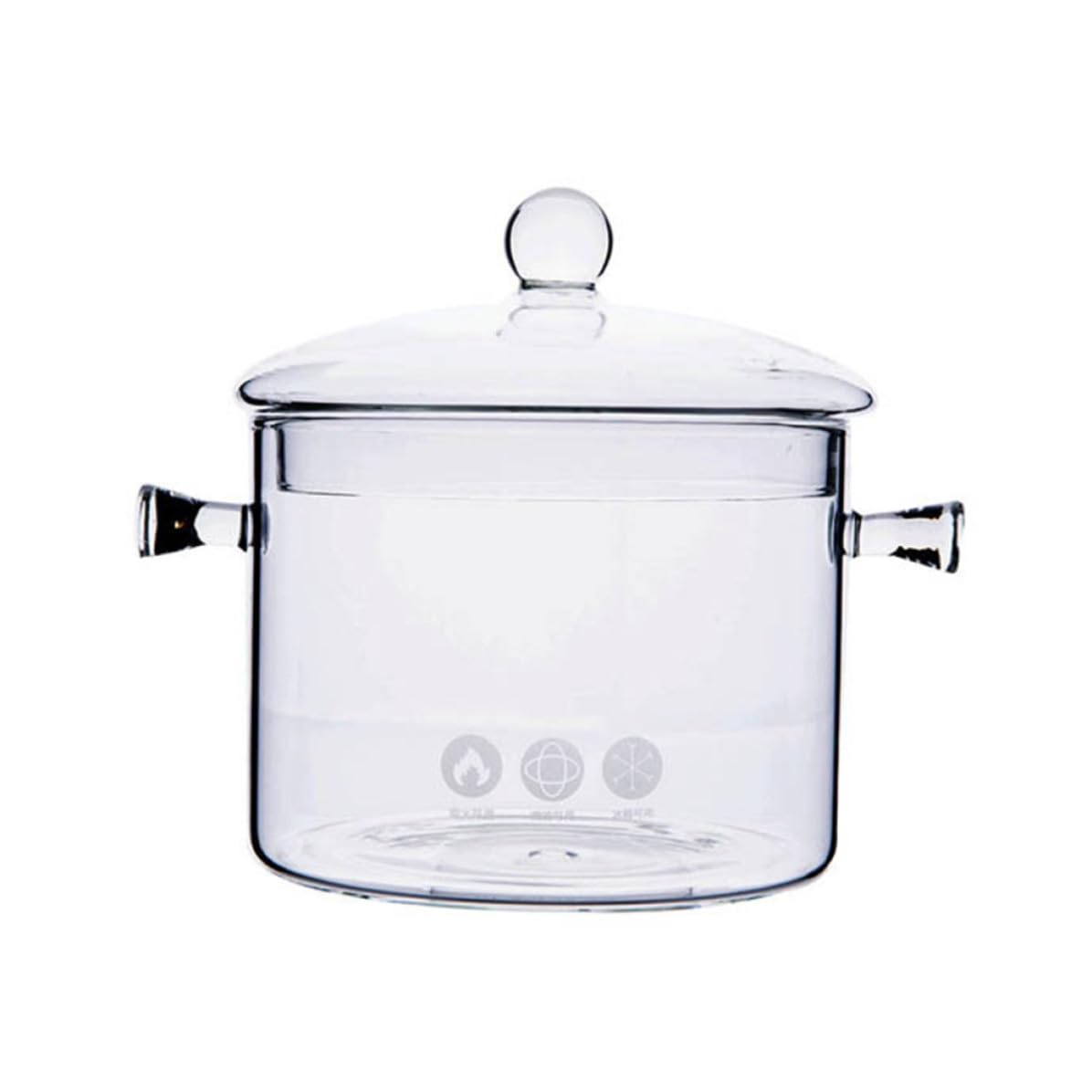 Casserole en verre thermorésistant Outanaya 1L avec couvercle pour cuisson au gaz