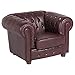 Produktbild Max Winzer® Sessel Bridgeport, rot, Wischleder, Chesterfield, 110 x 98 x 76 cm