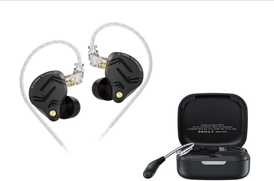 KZ ZS12 PRO X in Ear Monitor and KZ AZ09 IEM Bluetooth Adapter