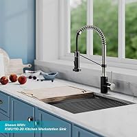 KRAUS Bolden Küchenarmatur im kommerziellen Stil, 2 Funktionen, Einhebel-Küchenarmatur zum Herunterziehen, Edelstahl/Mattschwarz, KPF-1610SSMB (1er-Pack) – Ansicht 4