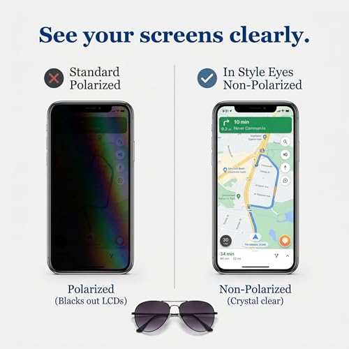 In Style Eyes C Moore Bifocal Reading Sunglasses - Wired Aviator Style Metal Frame Cheater Glasses - Non-Polarized Lens - Black - 3.25x