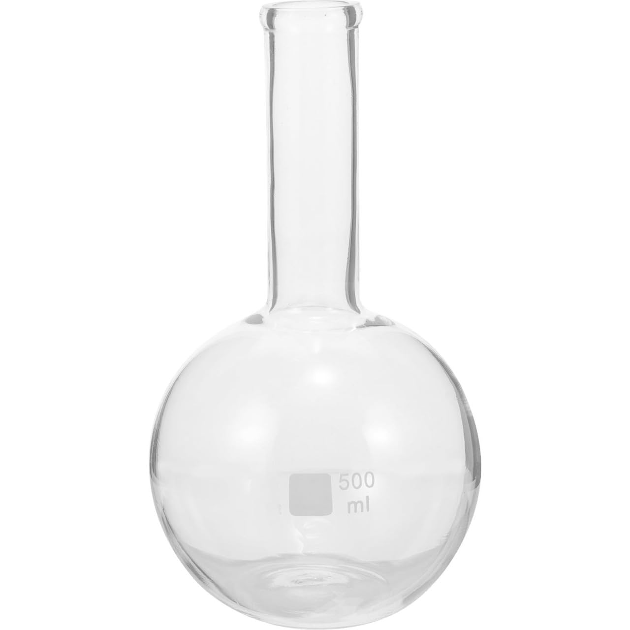 NOLITOY 500ml Long Neck Flat Bottom Glass Flask with Scale, Borosilicate Laboratory Distillation Flask for Chemistry Experiments and Scientific Research