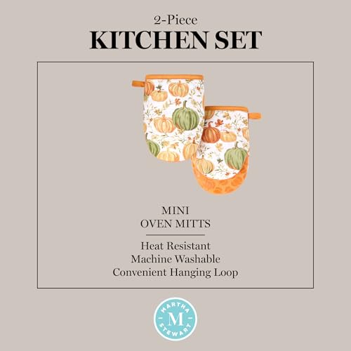 Martha Stewart M2022997TDMS 691ML Autumn Harvest Pumpkins Mini Oven Mitt 2-Pack Set thumb #6