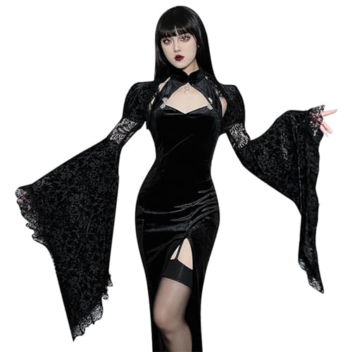 Image of TOMETO STAR Bolero Shrug Tops for Women Goth Flare Sleeve Shrugs