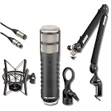 Rode Procaster Cardioid Dynamic Broadcast Microphone with Rode PSA1+ Microphone Boom Arm, PSM1 Shockmount and XLR Cable