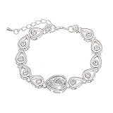 Tennis Bracelet for Women , Pear Cut Crystal Simulated White Topaz White Gold Plated Adjustable Chai