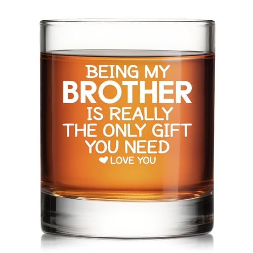 Pishovi Being My Brother Is Really The Only Gift You Need Whiskey Glass, Sarcastic Gifts for Brother from Sister Brother In Law, Christmas Birthday Adult Present