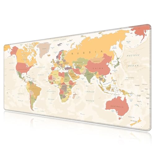 Tapis de souris gaming XXL carte du monde 80x40cm lavable grand sous main