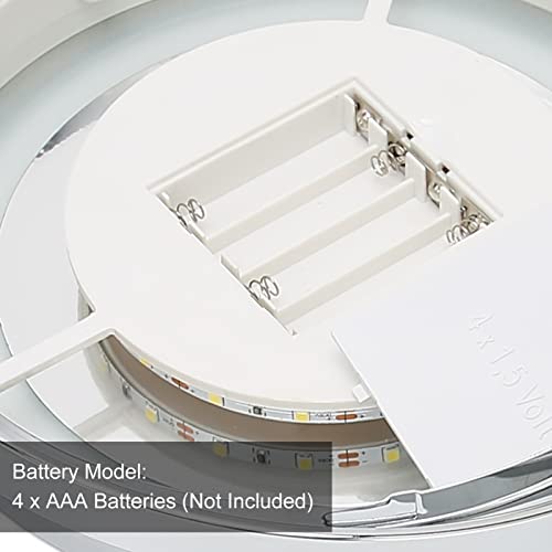 Espelho de maquiagem iluminado YEmirth, espelho de maquiagem com luz LED redondo de dupla face 1X 7X