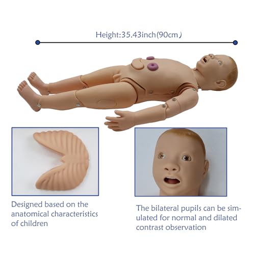 PreAsion Nursing Training Mannequin Multifunctional Patient Care Manikin Child Trauma Care Anatomical Child Caregiver Model for Teaching Training - Thumbnail 6