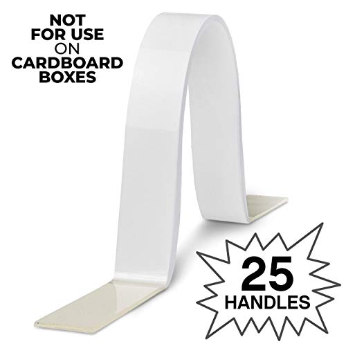 Longchain Adhesive Carry Handle, Adhesive Carrying Handle Strap, Use As Carry Strap For Moving Boxes, Stick On Handle For Carrying Items, 10 Pound Carry Load, 25 Handles Included, Strong Adhesive #TOP3