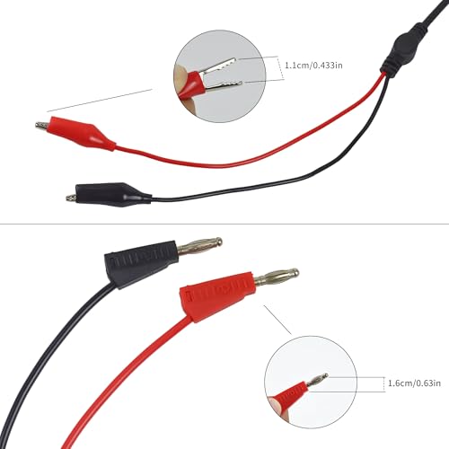 Image of ZIBOO ZB-KIT16 Oscilloscope Probes,BNC to Alligator Clips, Mini Test Clips, Dual BNC Coaxial Cable, Stackable Banana Plug, Plugged Banana Plug (6 Pack)