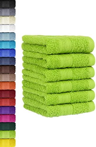 6-częściowy zestaw ręczników dla gości w wielu kolorach 100% bawełna 6 szt. ręczniki dla gości 30 x 50 cm zielone jabłuszko