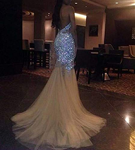 Nina Ding 2019 Mermaid Prom Dresses For Women Beaded Luxury Formal Evening Gowns Long Champagne Nnd001 #TOP1