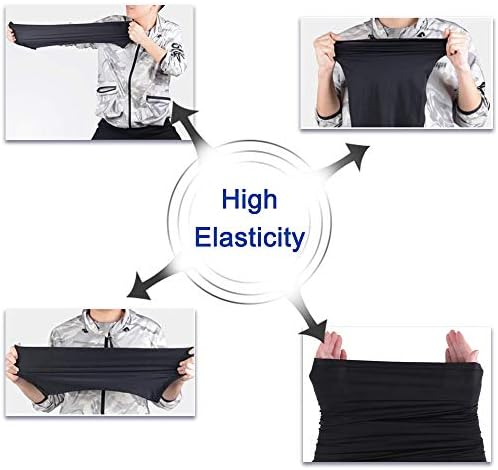 Black Multifunctional Outdoor Headwear, Ice Silk Face Shield Scarf Snoods for Men, Windproof Neck Gaiter Balaclava Scarf Snood for Motorcycle Cycling Running Sunscreen UV Protection