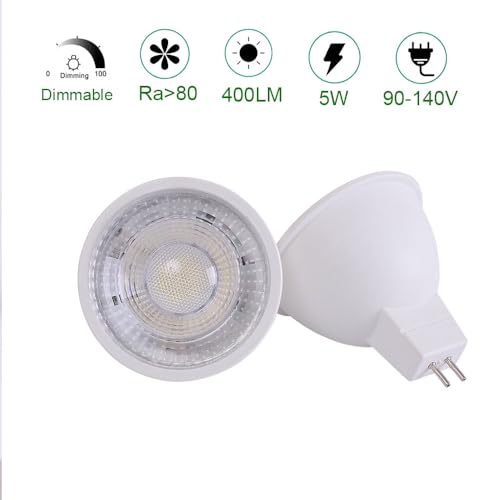 CIKAMIO mr16 led Bulb dimmable 120v 110V 5W Spot Light 2700K Warm White Soft White gu5.3 cob 50w Halogen Bulb replacment for mr16 Fixture Tracking Light (110-130V dimmable 2700K) by CIKAMIO - Used condition - Image 5