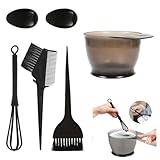 Amusingtao 5 Stk Haarfärbepinsel Set, Haare Färben Zubehör, mit Doppelseitige Bürste, Färbeschale, Färbebürste, Ohrabdeckung für Friseursalon und Zuhause